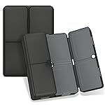 FYY Daily Pill Organizer, 7 Compartments Portable Pill Case Travel Pill Organizer,[Folding Design] Pill Box for Purse Pocket to Hold Vitamins,Cod Liver Oil,Supplements and Medication-Clear Black