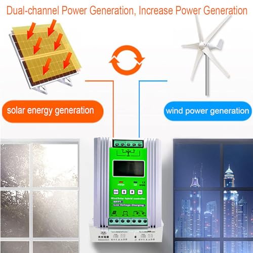 Regolatore di carica ibrido solare del vento 6000W 8000W 10000W 12000W 12V 24V 48V MPPT con schermo LCD per uso Off Grid