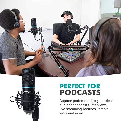 Movo Studio Microphone And Podcast Equipment Bundle - 3.5Mm And Xlr Condenser Microphone For Singing - Studio Headphones Wired For 3.5Mm And 6.35Mm thumb #5