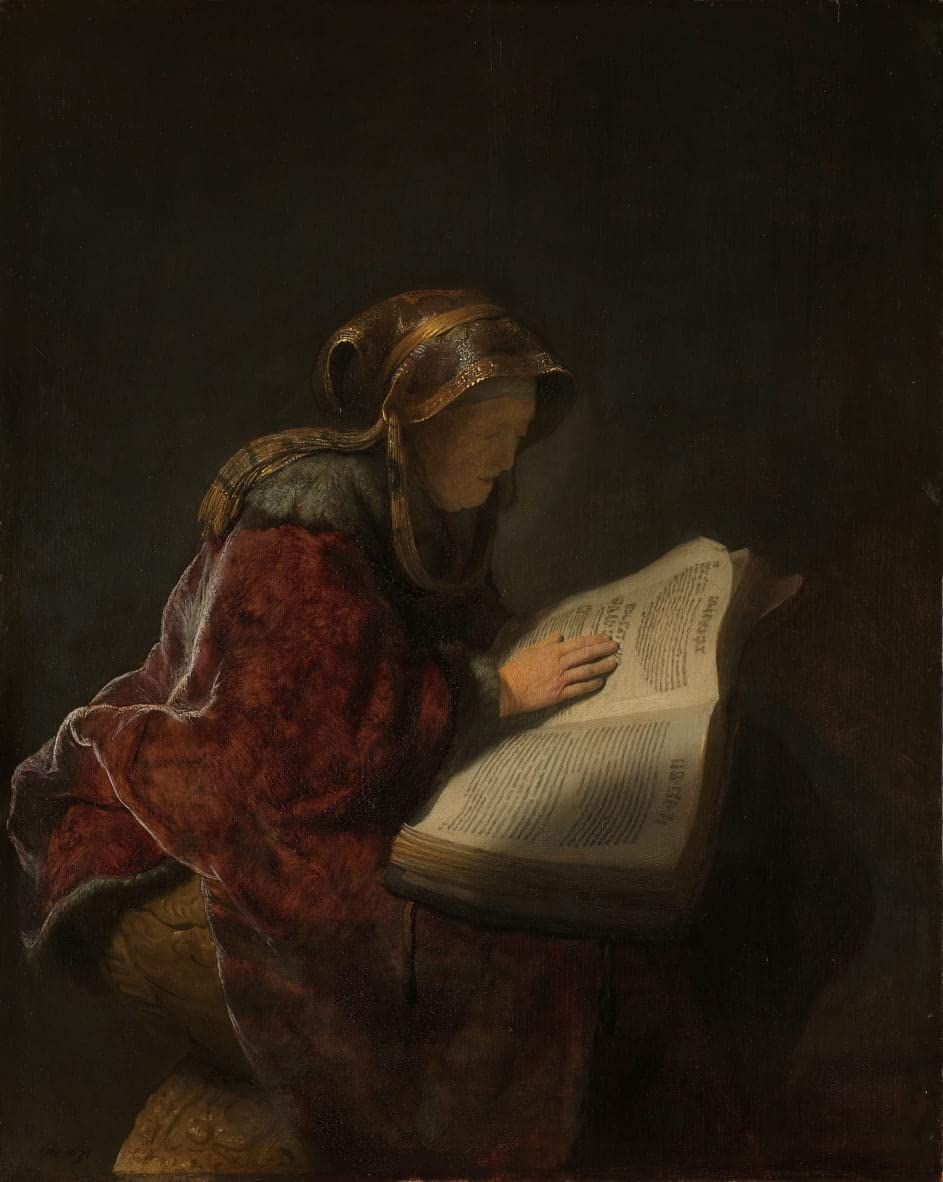 Poster Rembrandt la prophétesse Anna impression sur toile premium SERENDIPITP 50x70 cm - 4