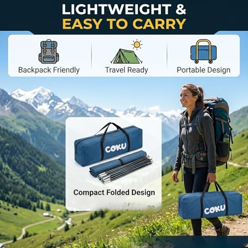 Image of Coku Camping Tent for 6 Persons, Lightweight Backpacking Dome Tent with Mosquito Net, Waterproof Outdoor Tent, Easy Setup for Camping, Hiking, Trekking, Picnic, Travel (6 Person Tent)