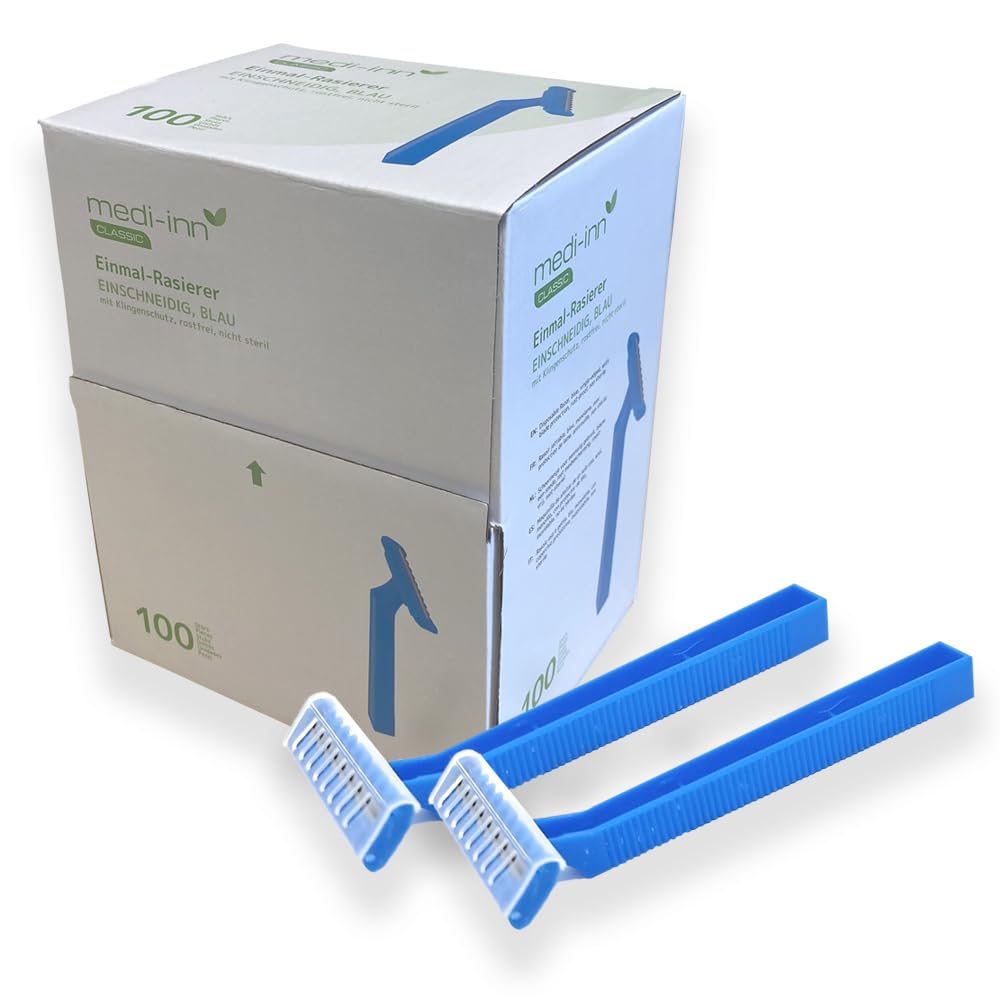 Medi-Inn Disposable Razors Blue (Single Edged, Pack of 100)