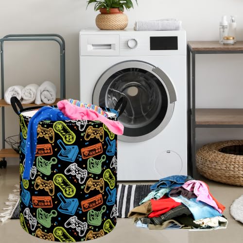 Image of Kids Laundry Hamper Nursery Room Storage Basket & Gift Organizer Bin | Laundry Basket for Kids' Clothes Toys with Handles