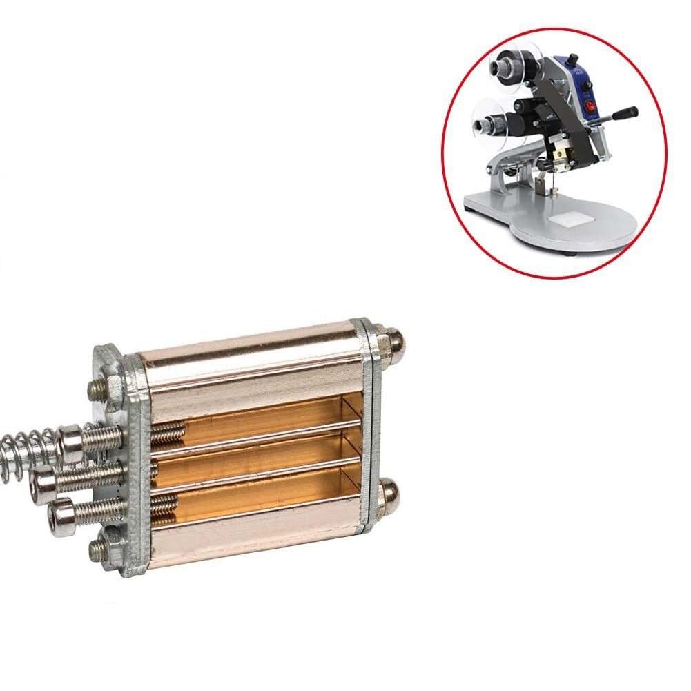 Tête d'impression ruban en cuivre pour machines de codage DY-8 et HP-241B, porte-lettres 2 x 3 x 15 mm/2 x 4 x 15 mm pour marquage par lot de date sur films d'emballage