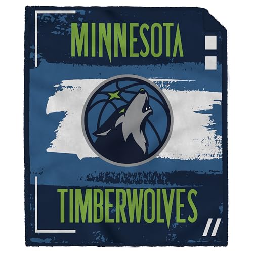 Proformance Home NBA Minnesota Timberwolves Distressed Brush 2 Sided Cozy Blanket