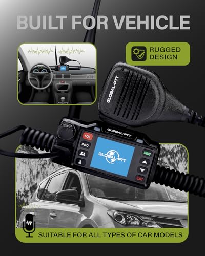 Image of 2-Pack Push-to-Talk Over Cellular (PoC) Mobile Radios with GPS SOS - 4G LTE Nationwide PTT Unlimited Range for in-Vehicle Communication Include Dispatch Account (GPS)
