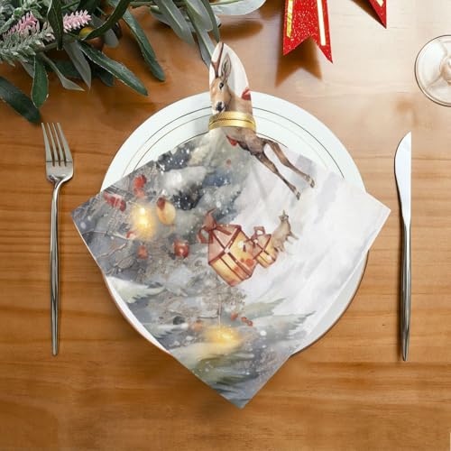 Servilletas de Tela Navidad Ciervo 20x20 Pulgadas Pack 6 miniatura 3