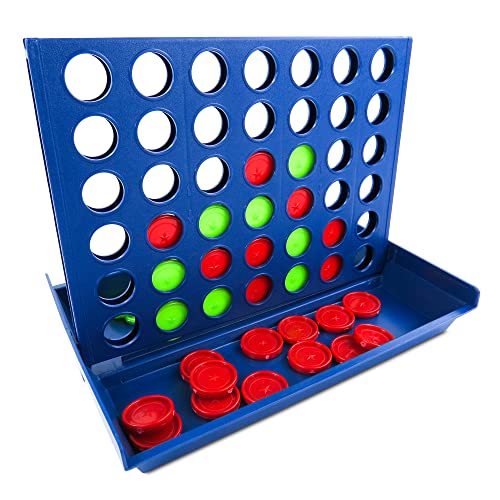 RusticHome Juego Cuatro en Raya para Viajes, Casa, Fiestas/ Juego Conecta 4/ Juego para Niños Cuatro en Raya Plegable Cover