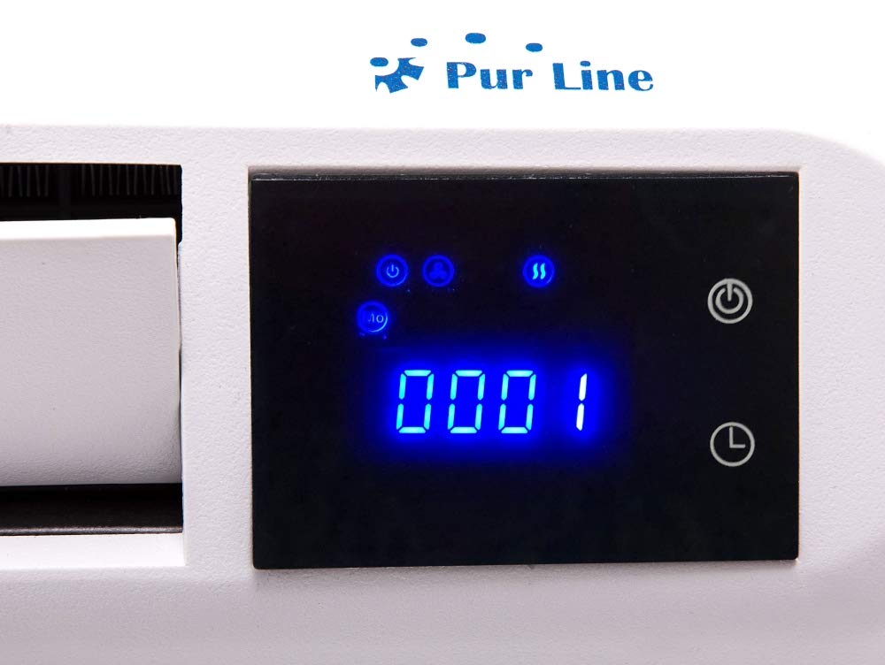 PURLINE | Calefactor Cerámico de Pared 2000W con Temporizador y Mando a Distancia - Calefactor de Pared con Panel Digital y Diseño Elegante de 2000W