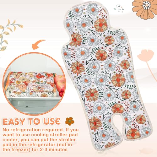 Image of Pinkunn 2 Pcs Gel Car Seat Cooling Pad for Baby Summer Breathable Ice Cushion Multifunctional Ice Stroller Cooler Mat for Stroller Baby Dining Chair Child Safety Seat(Classic Color,Flower)