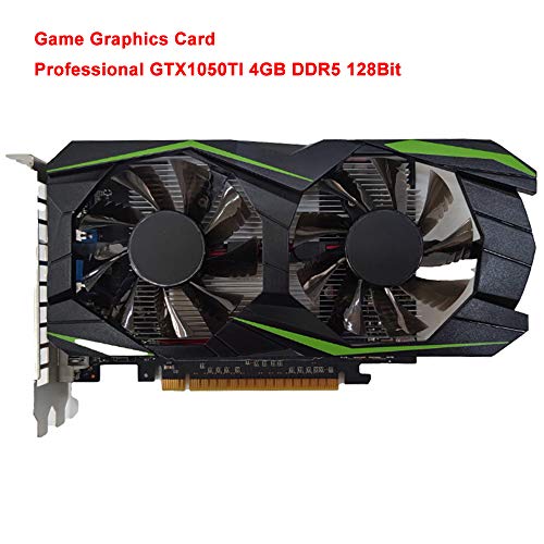 Game Graphics Card Professional GTX1050TI 4GB DDR5 128Bit High Performance Computer Gaming Graphics Card with Cooling Fan Low Noise Video Memory Card Compatible with HDMI/VGA/DVI/PCI-E
