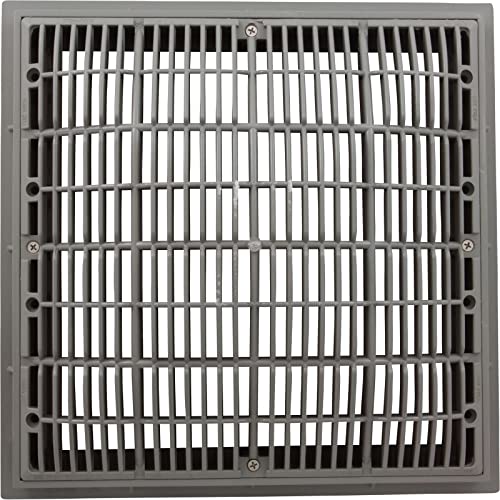 Waterway Plastics 806105367662 Gray Main Drain Grate 12\" x 12\" Square with Frame