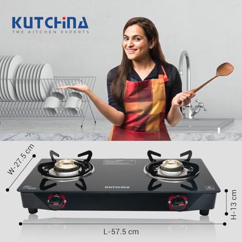 Kutchina Pluto 2B Cooktop Gas Stove 2 Burners | Manual Ignition Gas Chulha 2 Burner | ISI Certified 2 Burner Gas Stove Glass Top | 1 Year Warranty... - Image 7