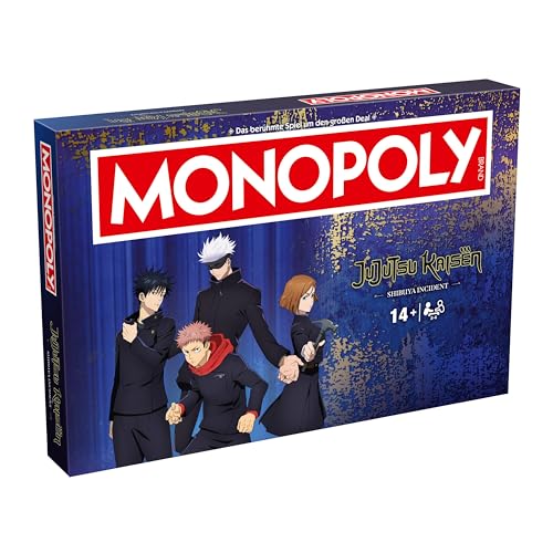 Winning Moves Monopoly Jujutsu Kaisen Season 2 Edition - Monopoly Spiel für Fans - Familienspiele Strategie Brettspiele Jujutsu Kaisen Season 2-2+ Spieler ab 14+ Jahren - Deutsch