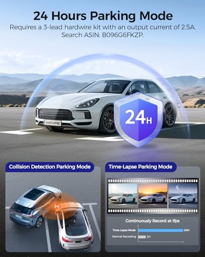 AZDOME M550 Pro 4K Dash Cam Front and Rear, Free 64GB Card, 5GHz Wi-Fi GPS Car Camera, 3.18'' IPS Screen Dashcam, APP Control 150° Wide Angle, WDR Night Vision, G-Sensor Parking Mode
