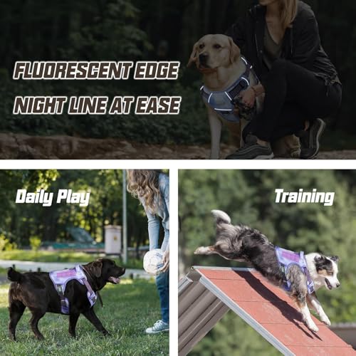 Image of AUROTH Tactical Dog Harness for Large Dogs No Pull Adjustable Pet Harness Reflective K9 Working Training Easy Control Pet Vest Military Service Dog Harnesses Very Peri L