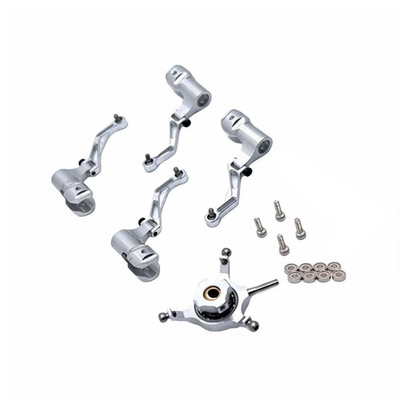 Industrial Vehículo Accesorio RC Kit Mejora Conjunto Rotor Cabezal Placa Soportes de Material Aleación Aluminio 6061 Adecuado para Aficionados Mantenimiento Vuelos Acrobáticos, Plata