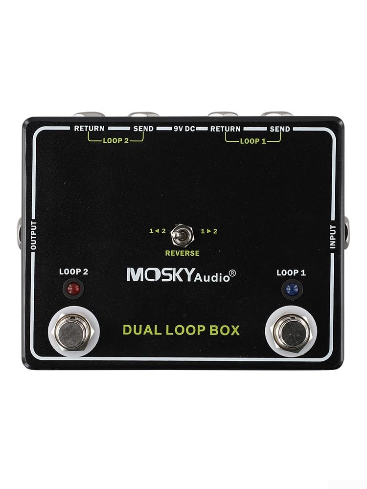 Effekt Looper Pedal für Gitarre mit Tuner Ausgang Schwarz