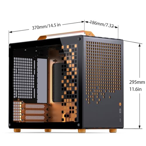 Image of JONSBO /JONSPLUS Z20 Orange /Black Micro-ATX Mini Tower Pc Case,with Detachable Carrying Handle, Mini Size, High-Performance Hardware Compatible, Support 240AIO, H160mm Cooler,Orange /Black