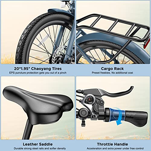 Elektrische fiets Fafrees F20 Light, 20" vouwen elektrische stadsfiets voor vrouwelijke mannen, 250W motor, 14,5Ah/522Wh batterij, E-bike Shimano 7 versnellingen, 110 km bereik, Weiß - Afbeelding 8