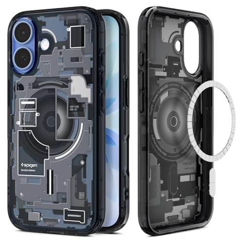 Image of Spigen Ultra Hybrid MagFit Back Cover Case Compatible with iPhone 17 (TPU + Poly Carbonate | Zero One Black)