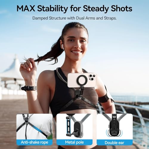AuyKoo MAX Magnetic Neck Phone Holeder, POV/Vlog Selfie Hand Free Neck Phone Holder, Magnetic Attraction Cell Holder - Image 4