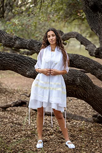 Personalized Cream Paisley Women's Tallit, Bat Mitzvah Tallit Prayer Shawl, Girls Tallit from Israel2