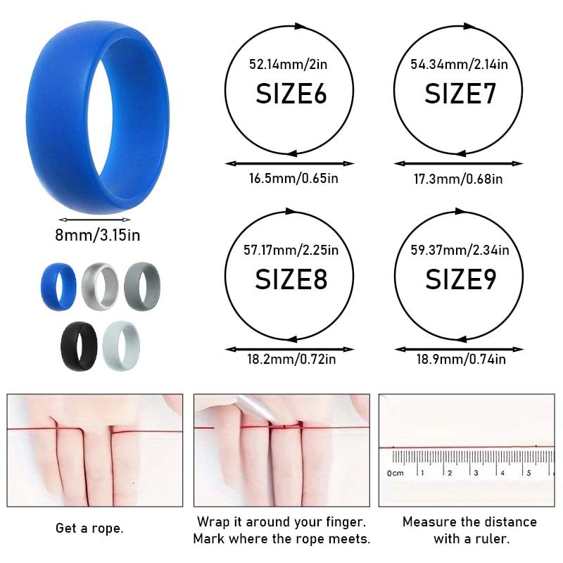 Women's Silicone Wedding Engagement Rings,Flexible Rubber Bands,Comfortable Stackable Multipack2