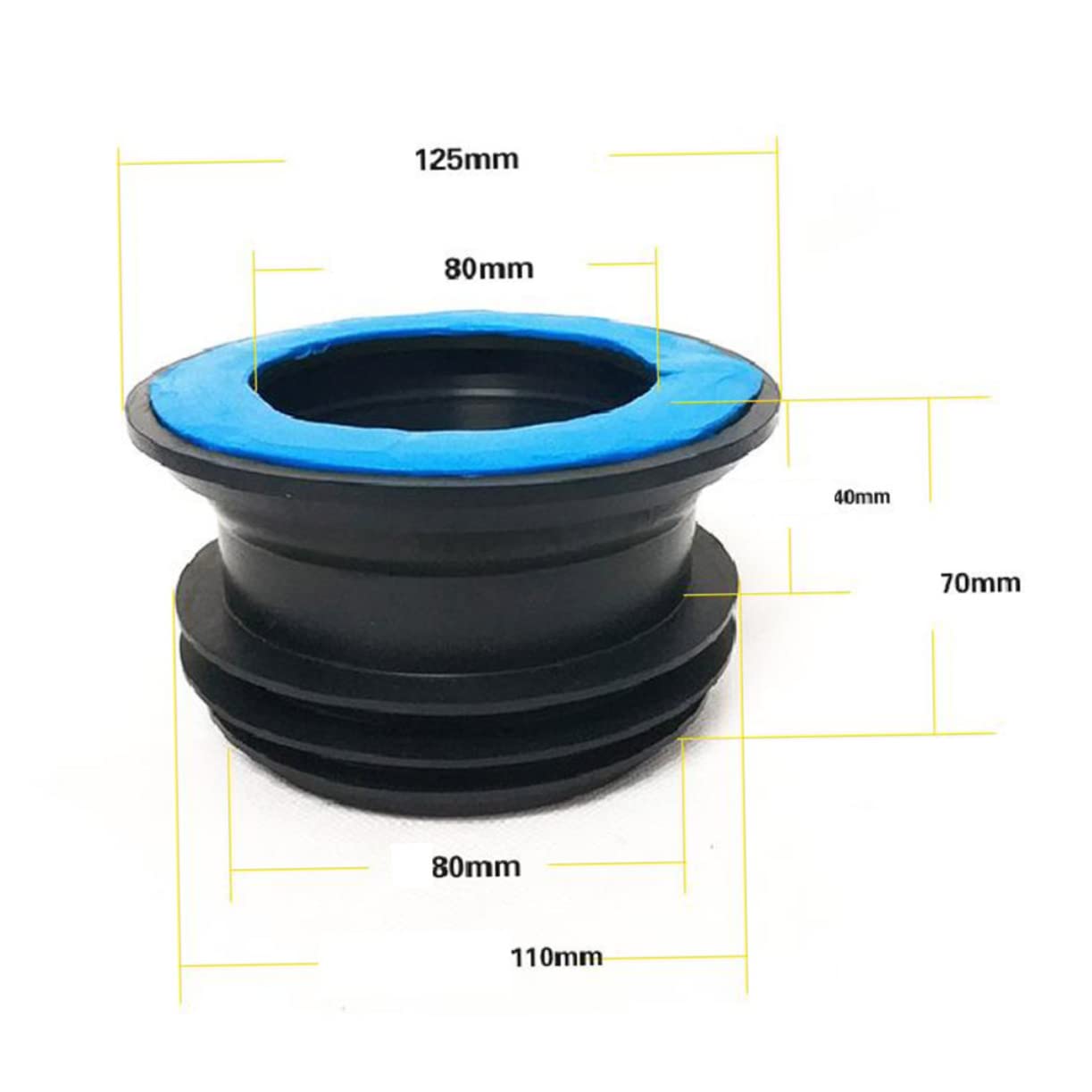 iplusmile 2 Pezzi Guarnizione Per Wc Anello Copriwater Guarnizione Per Wc Flangia Per Wc Anello Di Tenuta Per Scarico Gomma Blu
