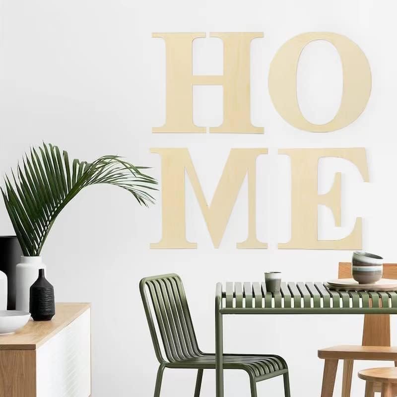 Miniatura 6 de Letras de madera de 12 pulgadas de alto, letras de madera sin terminar de 0.28 pulgadas de grosor, letras de madera en blanco para decoración de