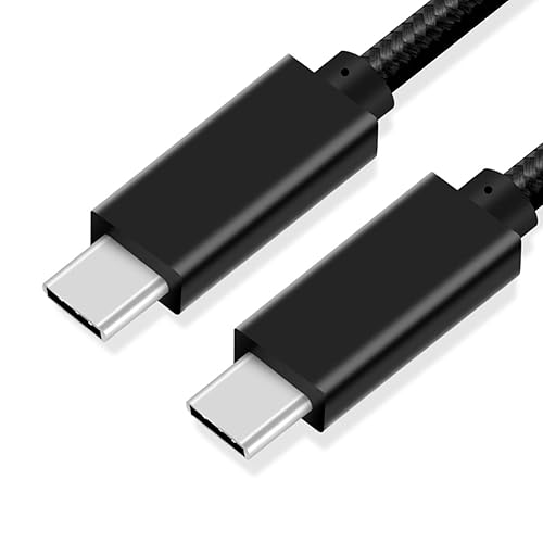 Cable de video USB C-C de 3 pies, cable de monitor USB tipo C 4K compatible con carga rápida de 100 W y sincronización de datos de 10 Gbps, negro