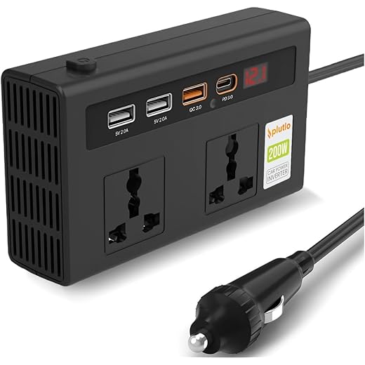 Plutlo 200W Car Power Inverter