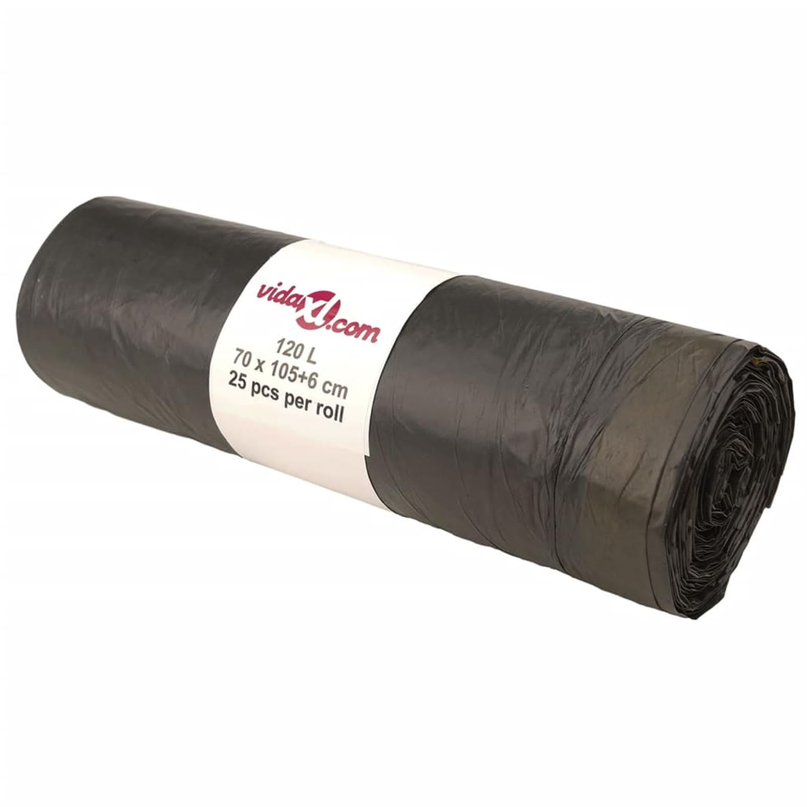 Bolsas de basura con cordones, 250 unidades, 120 L, color negro