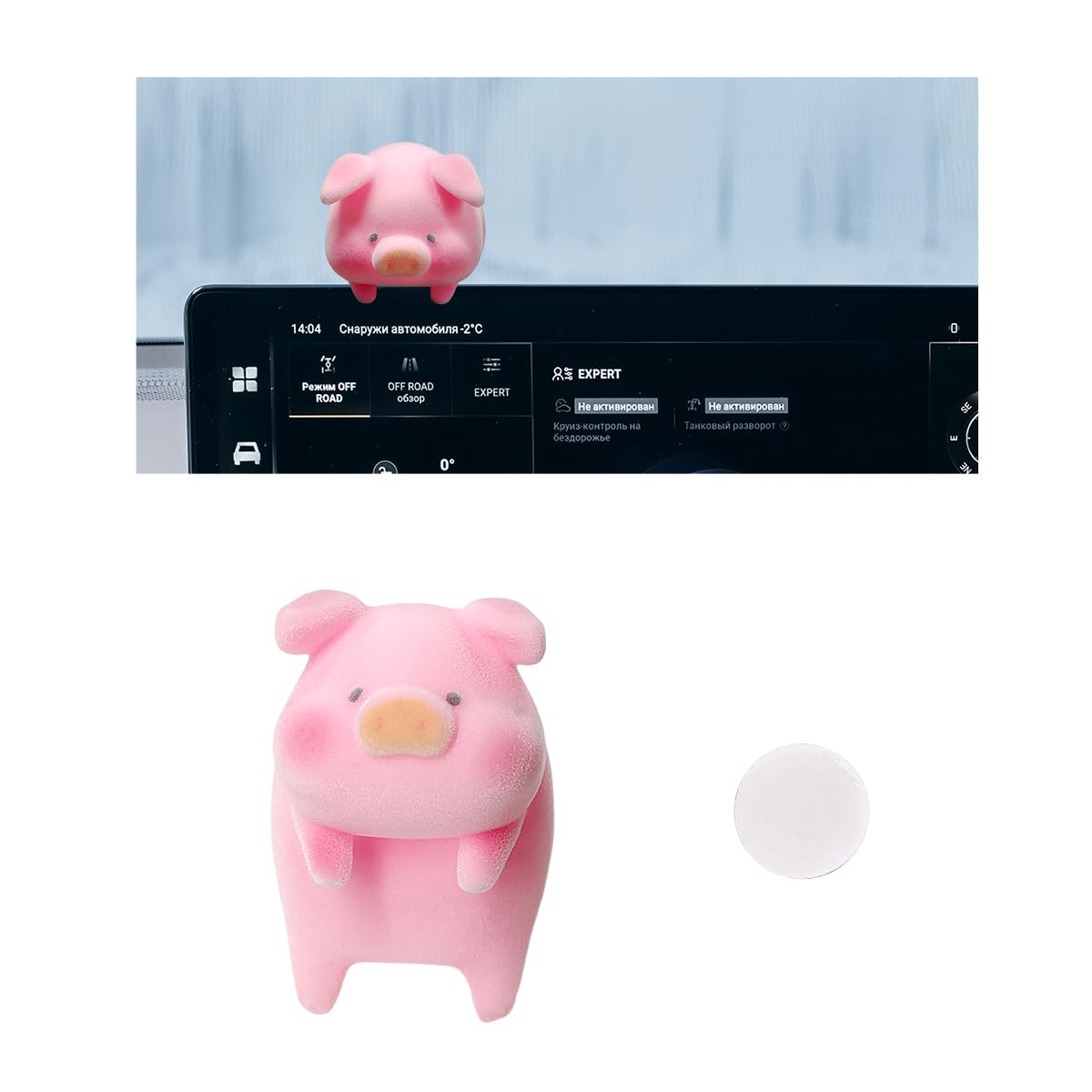 DXNQ Swinging Pig Car Hanging Ornament, Lucky Piggy Pendant Decoration for Car Rear View Mirror, Super Cute Swinging Piggy Ornament for Vehicle Home