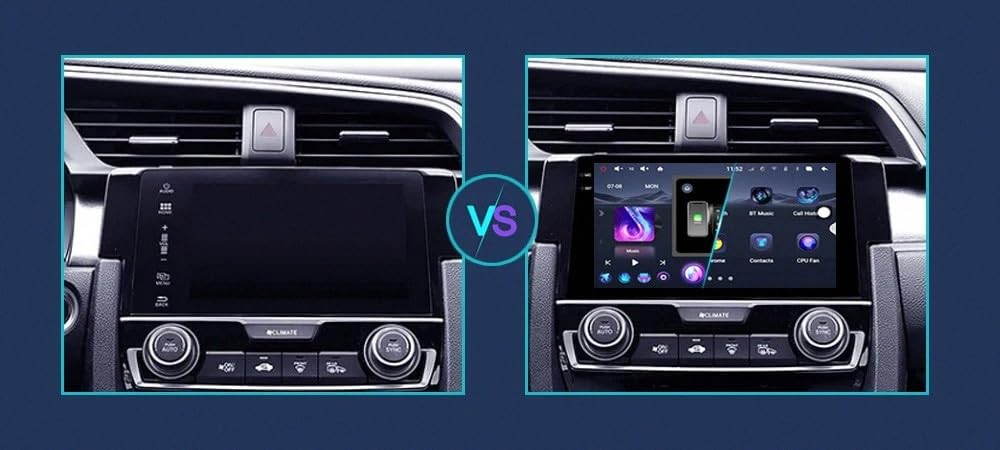 Touchscreen Auto Radio per Honda Civic 10 FC FK 2015-2020 Wireless Carplay Android Auto Stereo Bluetooth Ips con Pantalla Táctil con Gps Navigatore/Swc/Mirror, 4 Nucleo 2G+32G