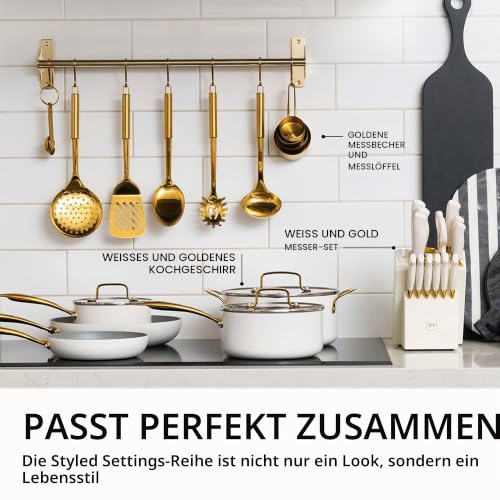 Styled Settings Gold Küchenhelfer Set aus Edelstahl, 5-teilig zum Kochen – Ansicht 3