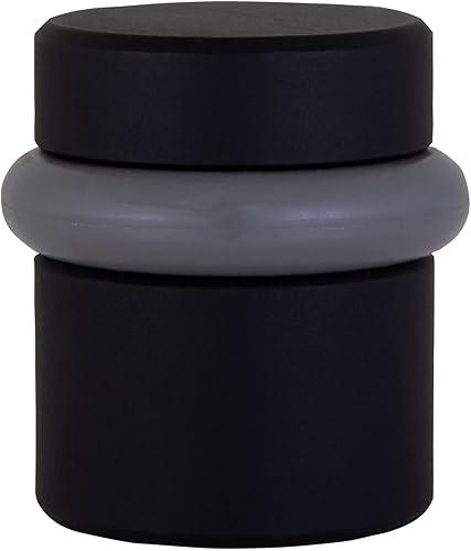 Miniatura 8 de Design House - Tope de puerta cilíndrico moderno, parachoques de goma negro mate, paquete de 2, 189332-MB