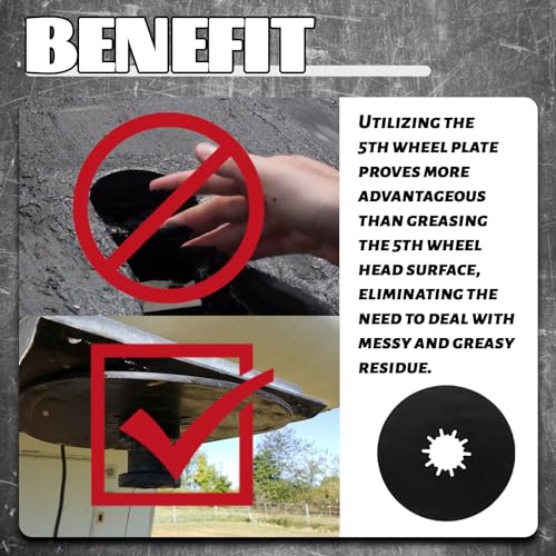 Image of TonGass 5th Wheel Hitch Lube Plate 12in RV Fifth Wheel Plate | Camper Fifth Wheel Plate, 5th Wheel Accessories for 5th Wheel Trailer Safety Kit