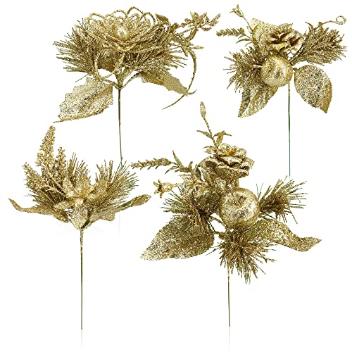 com-four® 4X Deko-Gesteck, dekorative Zweige als tolle...