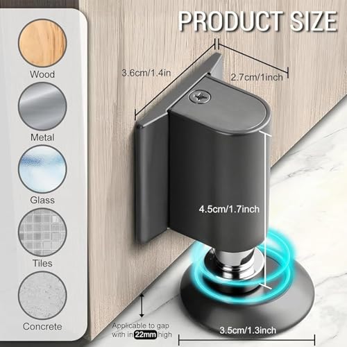 Butée de porte magnétique inox réglable pour ne plus percer le sol - 7
