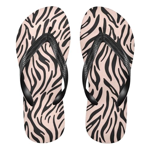 Zebra Stripes Black Pink Flip Flop Beach Summer Casual Sandal for Women & Men Shower Shoes 20861844