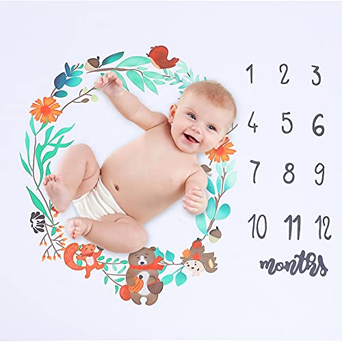 Yardwe Marco Mensal Do Bebê Cobertor Macio Fotografia Memória Animais Cobertores Foto Pano De Fundo