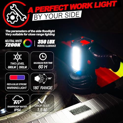 Powerful Rechargeable Spotlight for Outdoor Activities: Bigsun 1000,000 Lumens LED Flashlight with Floodlamp and Wall Charger
