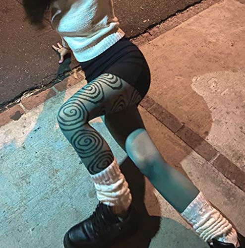 Adoeren Tie Dye Tights High Waist Control Top Sheer Pantyhose Y2K Vintage Legging Thigh High Stockings For Women4