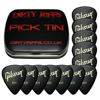 12 x Gibson standard guitare Extra Heavy Médiators dans une pratique Pick étain – Image 2