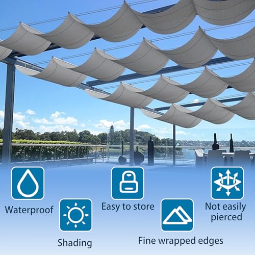 Voile d'ombrage rétractable réglable jardin extérieur anti UV - 4
