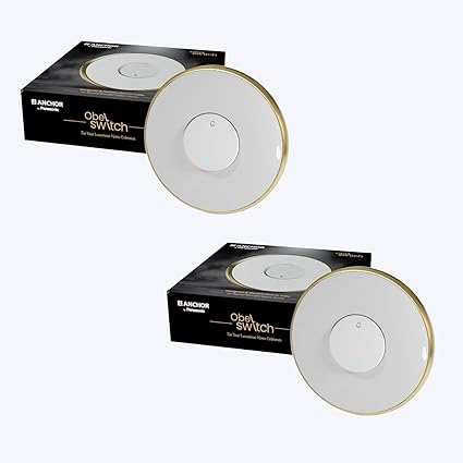 Anchor by Panasonic Obel Bell Switch | 6A 2 Module Door Bell Push Switch with Indicator | (Saturn Misty Gold, 8426) (Pack of 2)