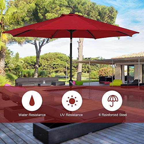 Inovix Grand Patio 9 Ft Aluminum Patio Umbrella Uv Protected Outdoor Umbrella With Push Button Tilt
