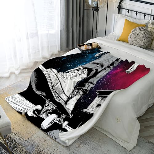Couverture polaire moelleuse douce chaude violette imprimé 3D