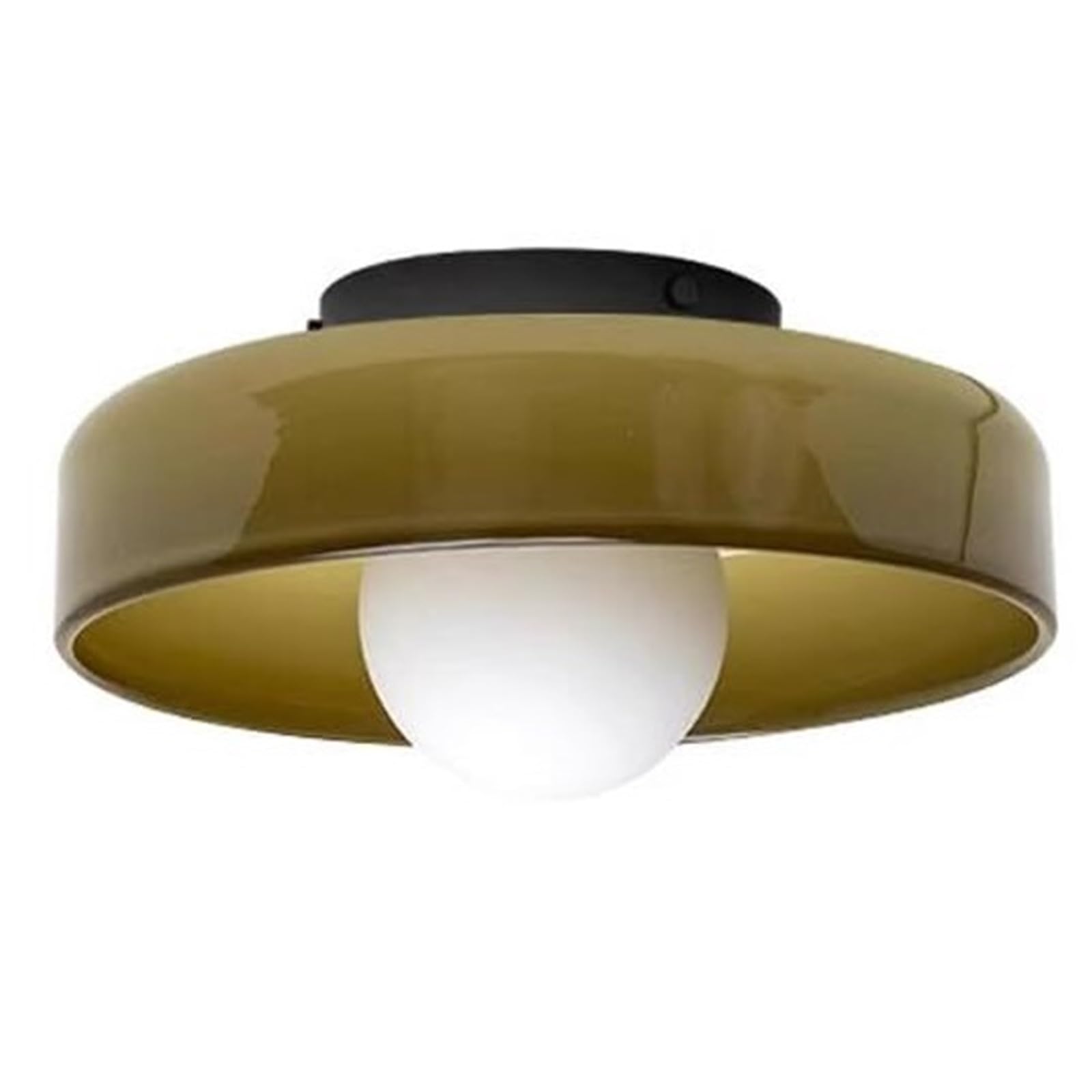 KHUKHU Mid Century Modern Hallway Ceiling Light Fixtures Large White Orange Green Glass Kitchen Close to Ceiling Lamp Vintage Bedroom Wall Sconces Light for Foyer Entryway Staircase(Dark Green)